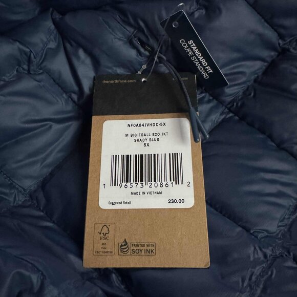 The North Face Men's Thermoball Eco Jacket Big & Tall Size 5X $230 Shady Blue - Picture 10 of 10